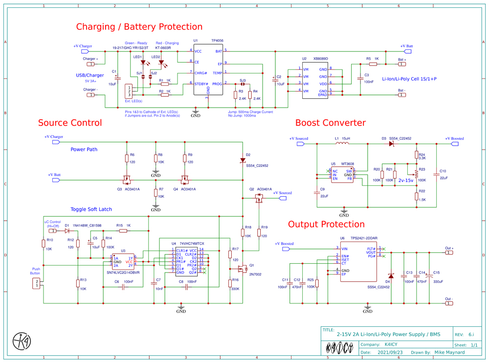 K4ICY BMS Version 2 - Revision 6.i Schematic