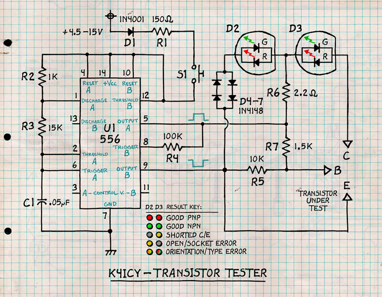 Transistor Tester Schematic