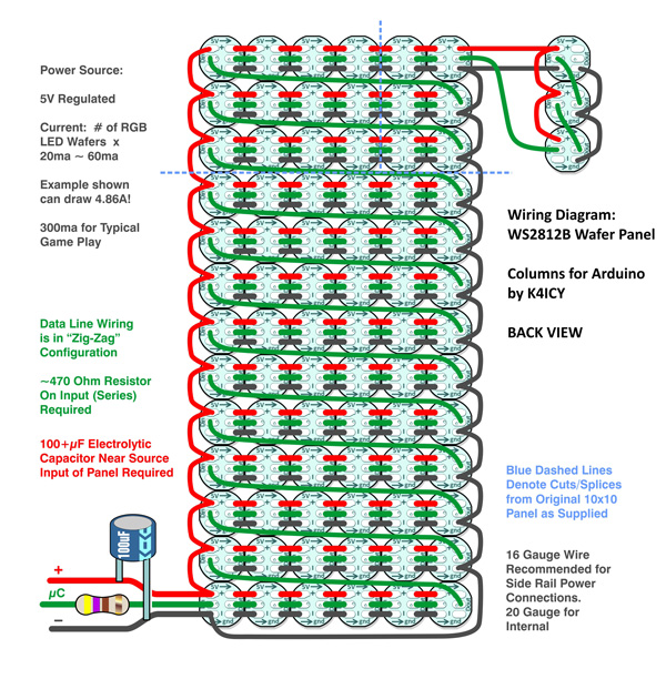 WS2812B Wafer Wiring Diagram